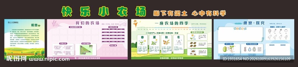 学校小农场校园农场农场宣传栏