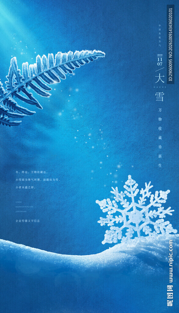 质感大雪小雪冬季海报 