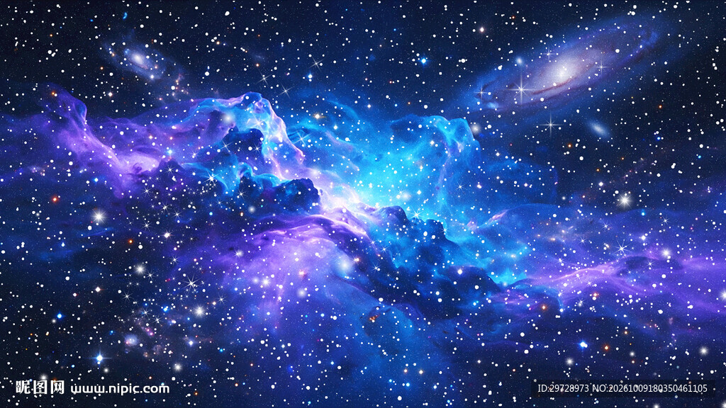 梦幻蓝紫色唯美宇宙星空