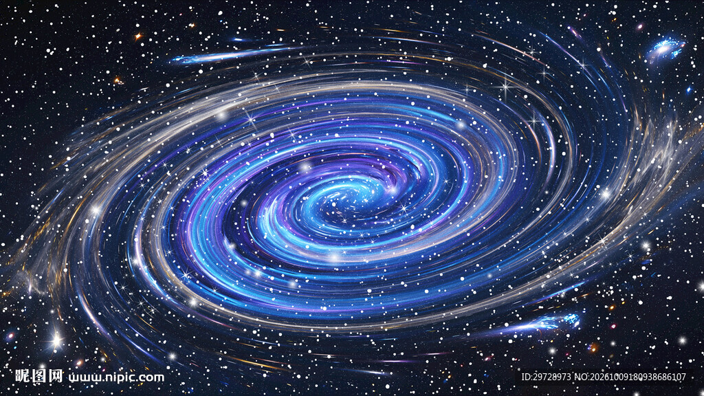 蓝色旋涡太空星空吊顶天花