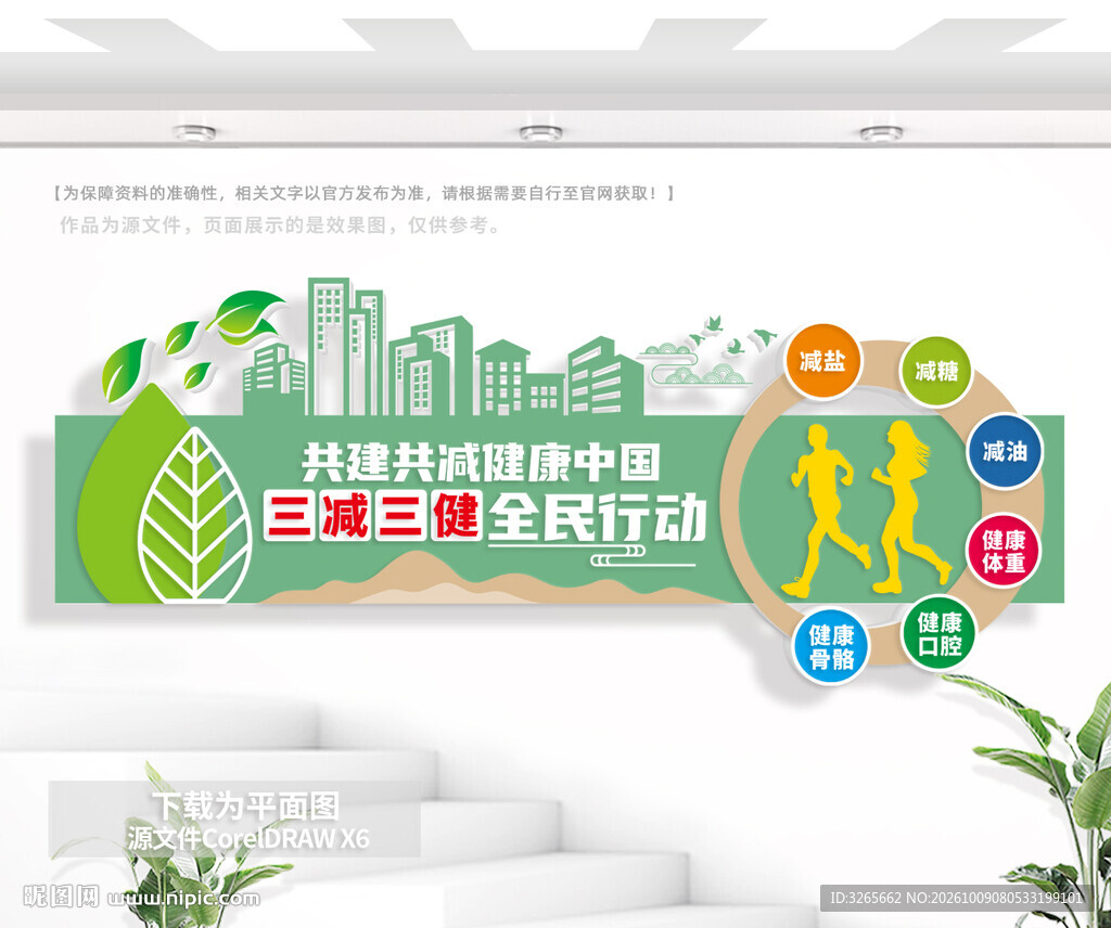 三减三健社区建设文化墙