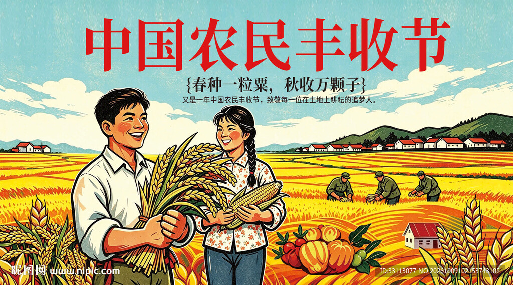 中国农民丰收节主题海报