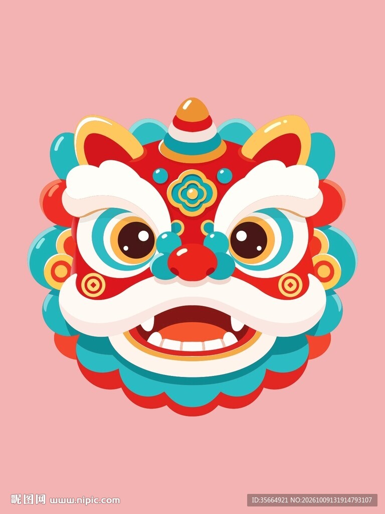 国风醒狮矢量图