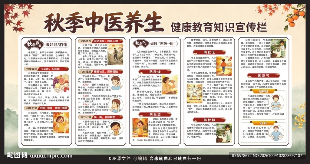 秋季中医养生宣传栏
