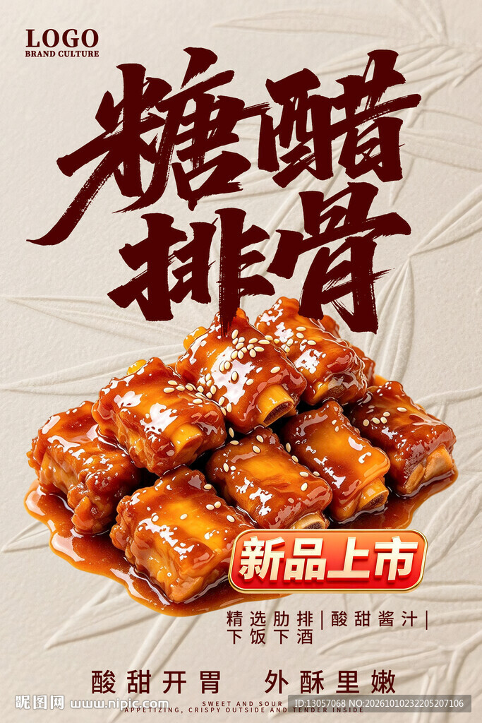 糖醋排骨新品上市海报