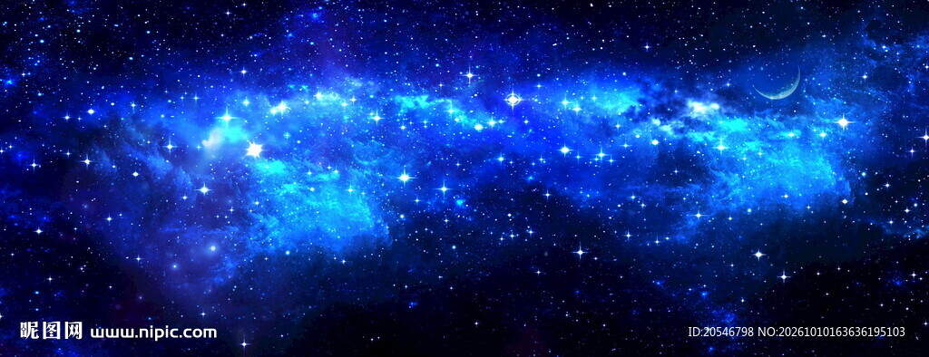 蓝色宇宙星空背景图