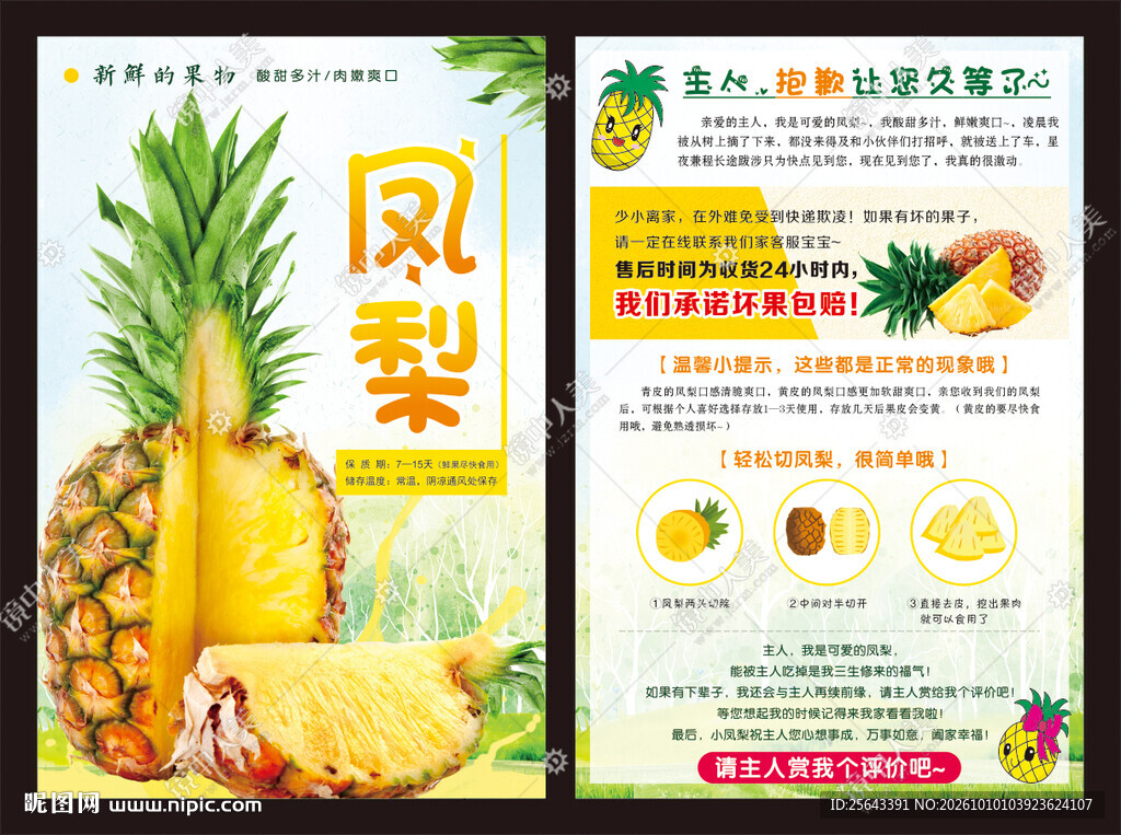 凤梨宣传单