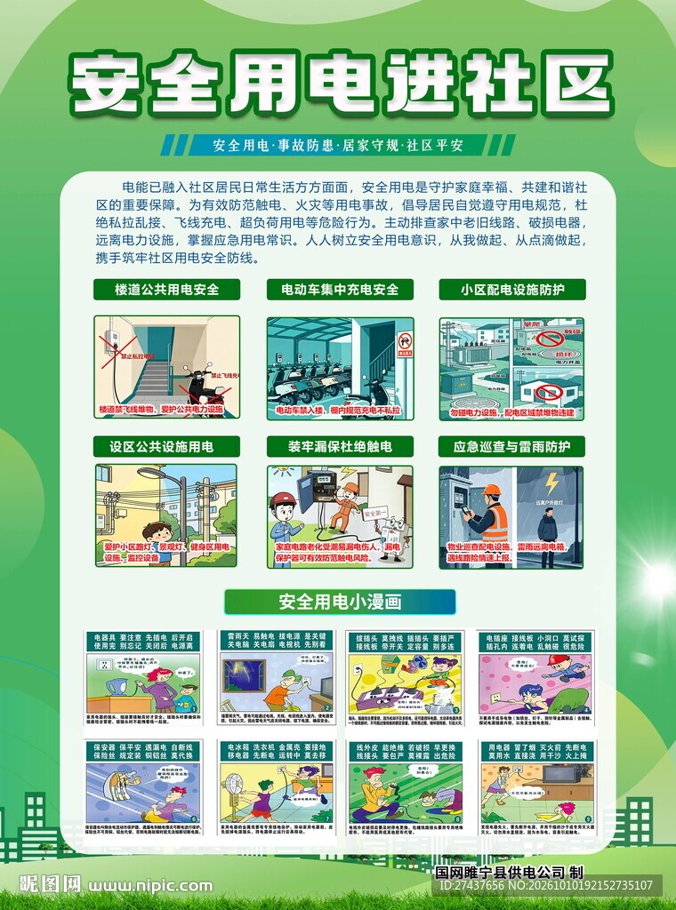 安全用电 进社区宣传海报