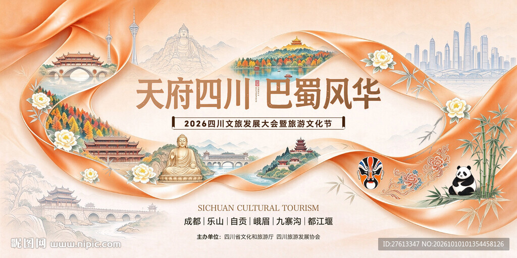 天府四川魅力蜀国文旅主背景分层