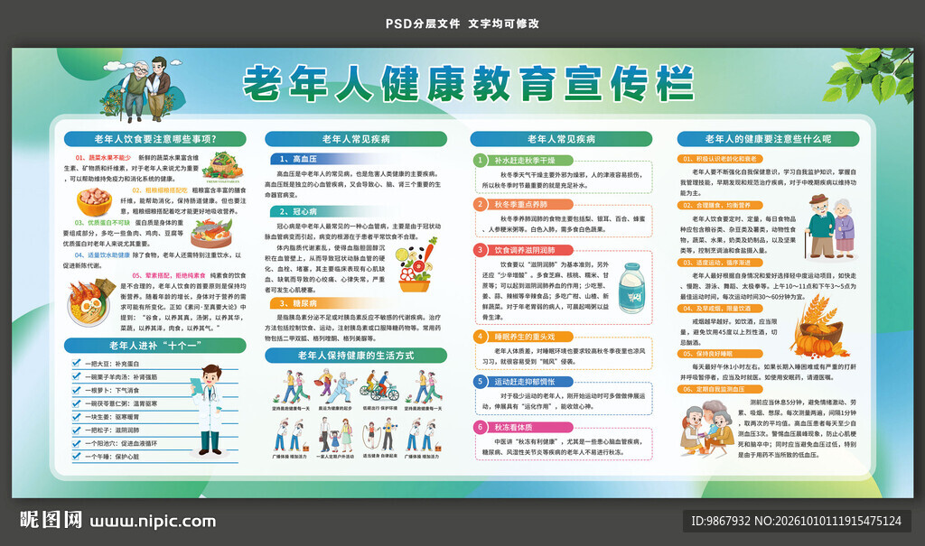 老年人健康教育宣传栏
