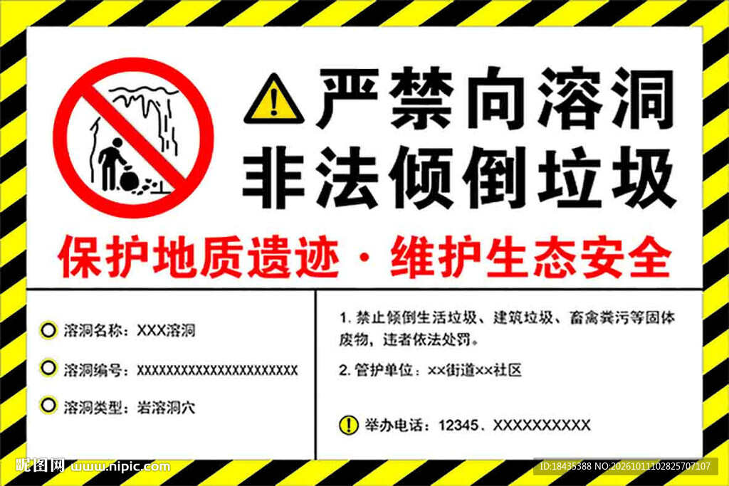溶洞警示牌