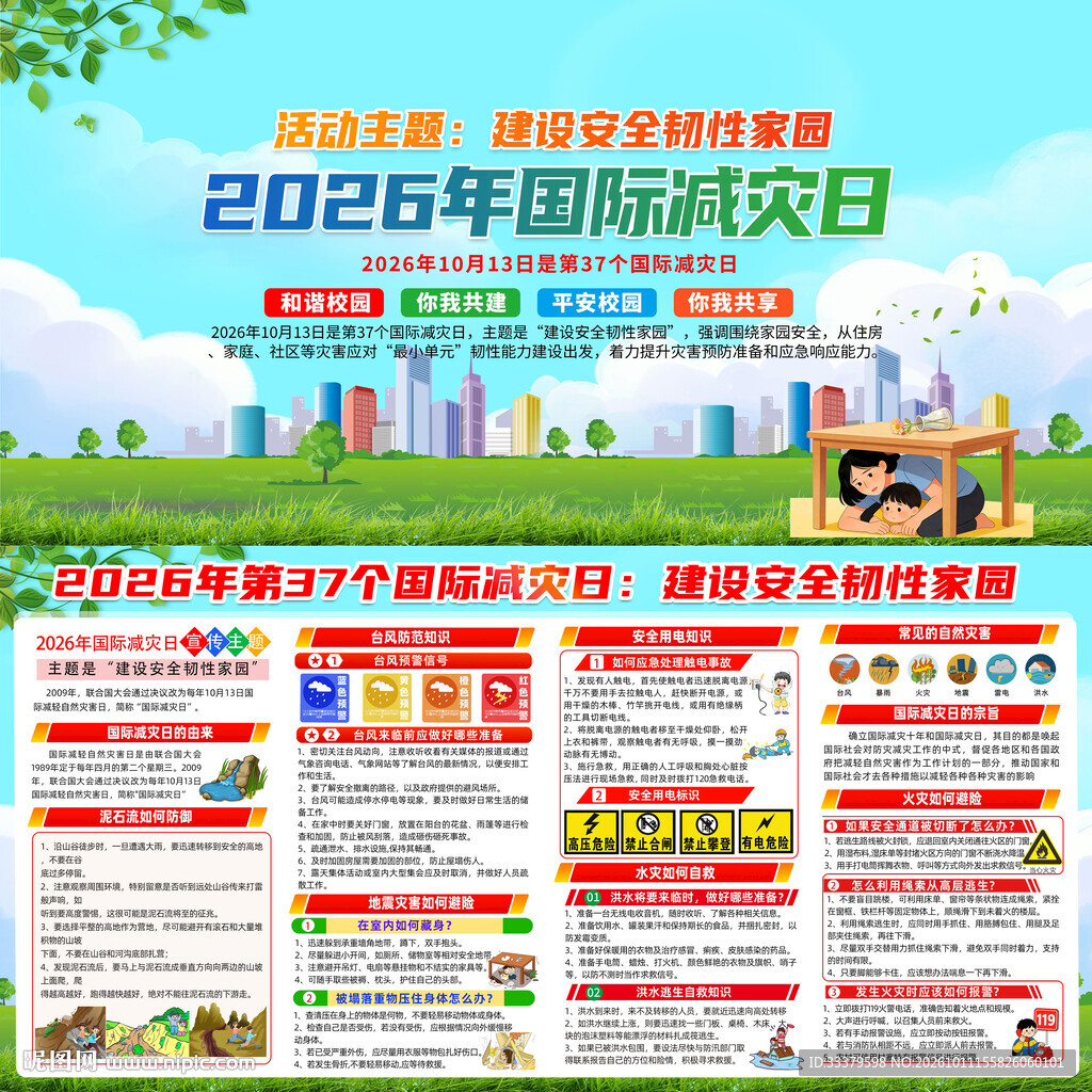 2026年国际减灾日主题展板