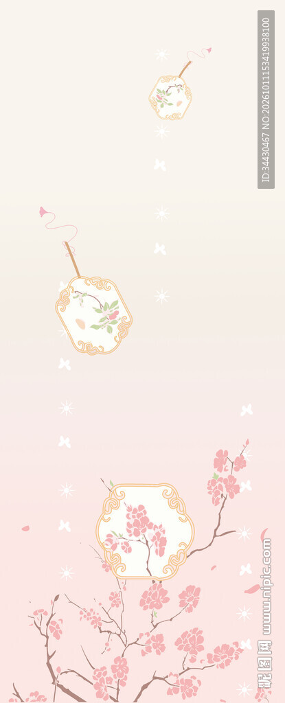 柔粉樱花朦胧背景