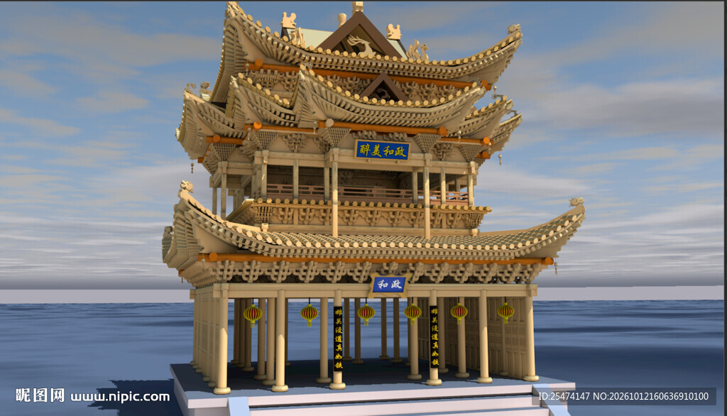 古建筑楼阁效果图