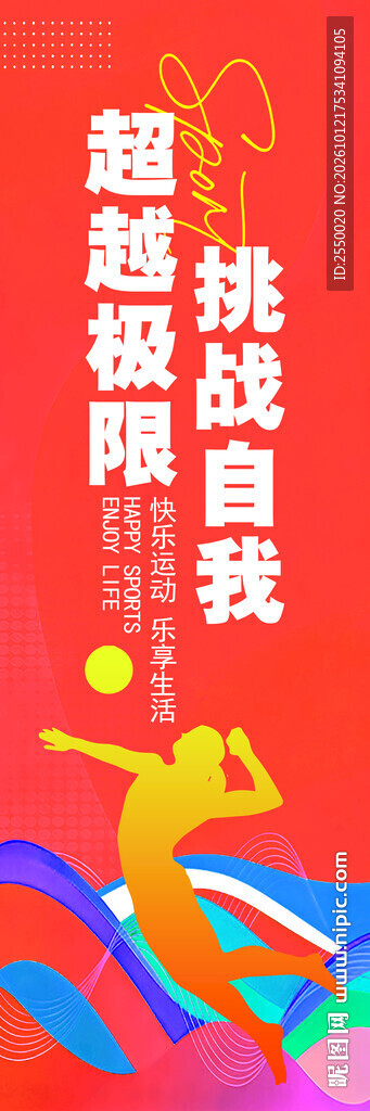 挑战自我超越极限排球海报