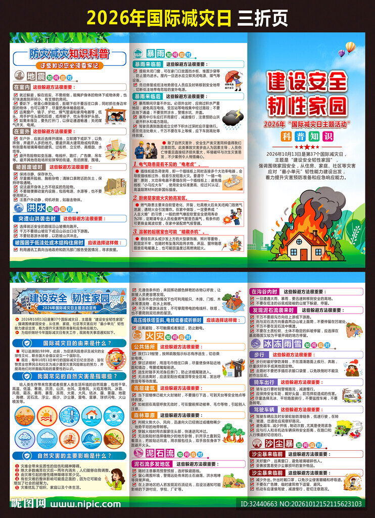 2026年国际减灾日三折页