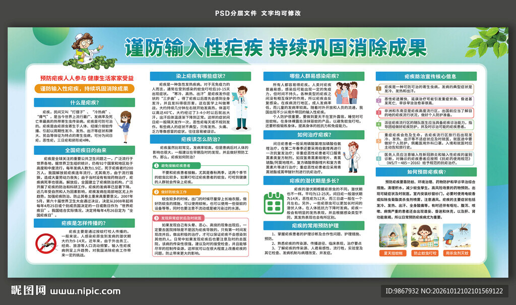 防治疟疾健康教育宣传栏