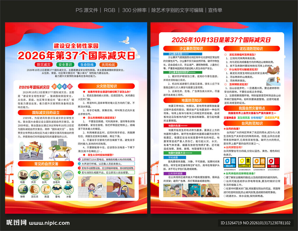 国际减灾日宣传单