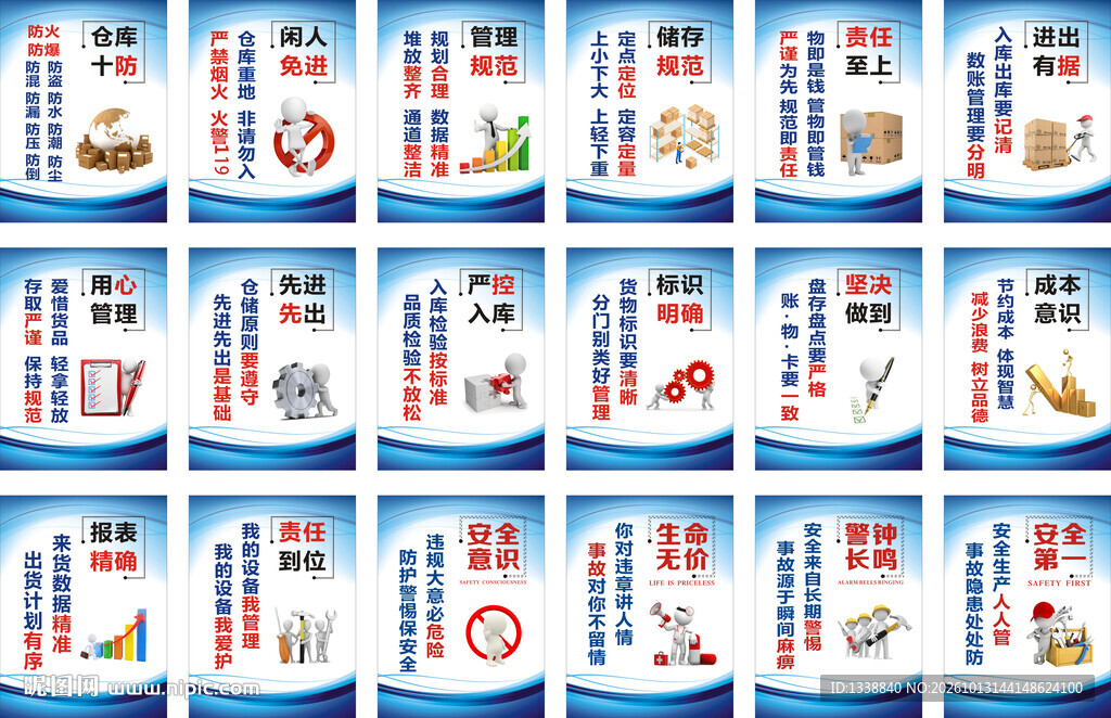 车间标语3D小人