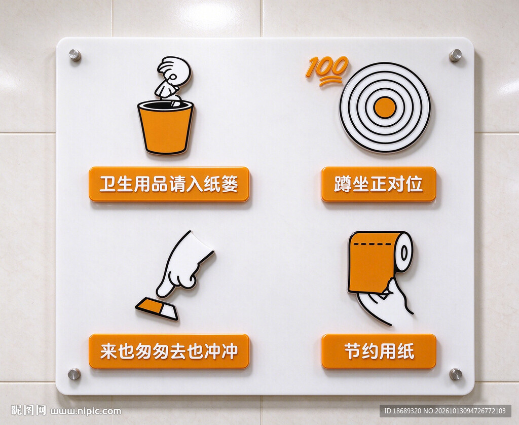 厕所提示网红漫画矢量可编辑