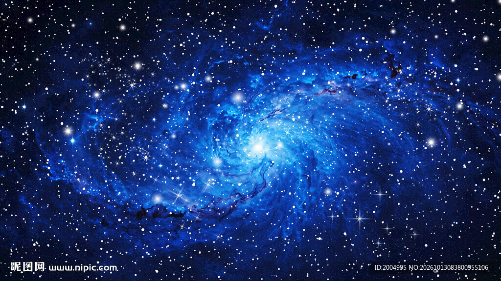 高清蓝色星空背景图