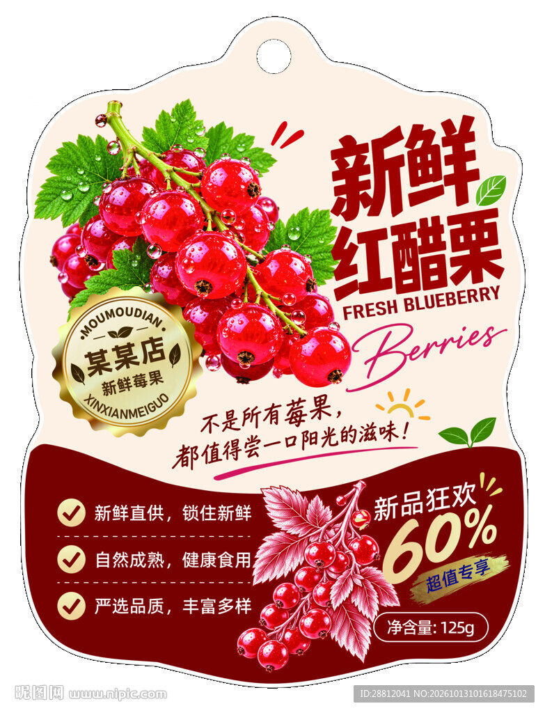 新鲜红醋栗包装设计