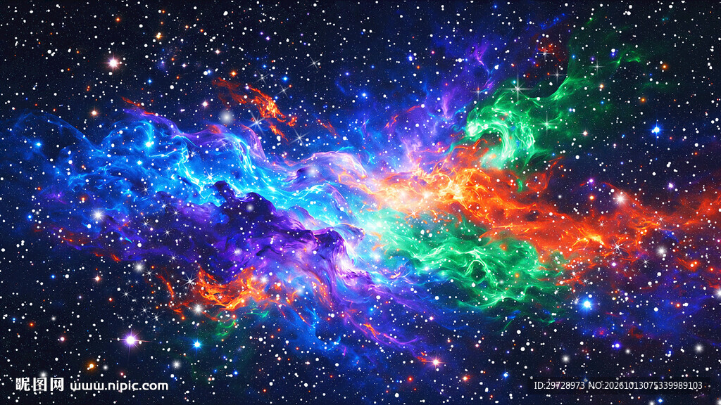 彩色绚丽星空