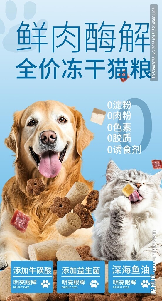 鲜肉冻干猫粮宣传海报