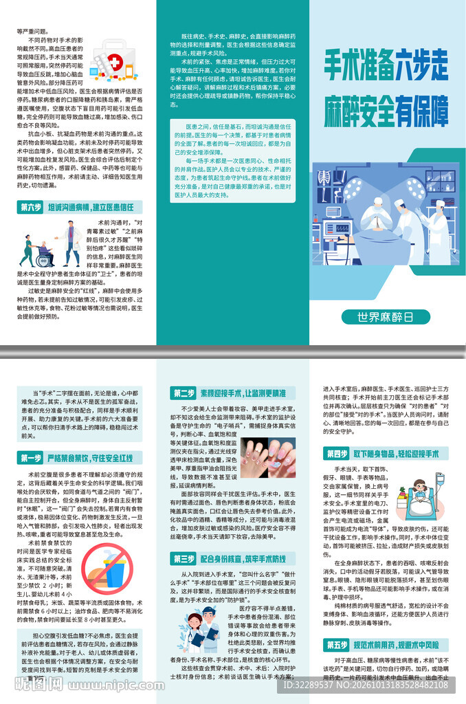 手术准备六步走三折页