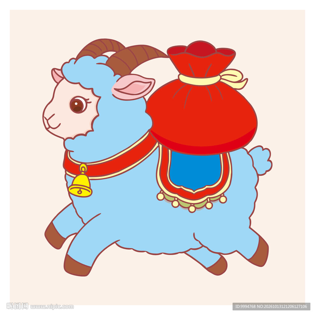 2027羊年卡通羊插画