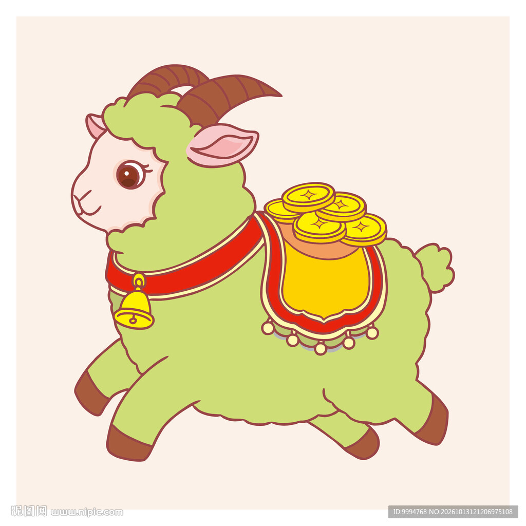 2027羊年卡通羊插画
