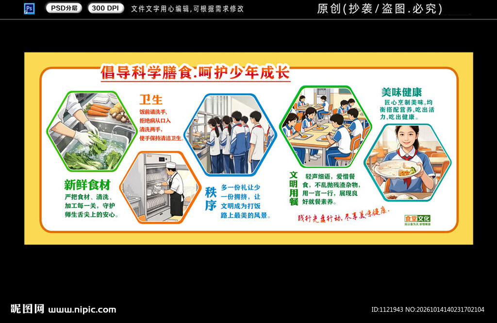 学校食堂展板