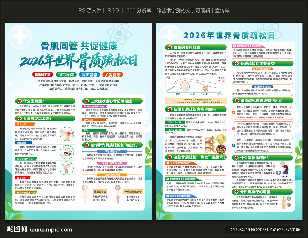 2026世界骨质疏松日宣传单