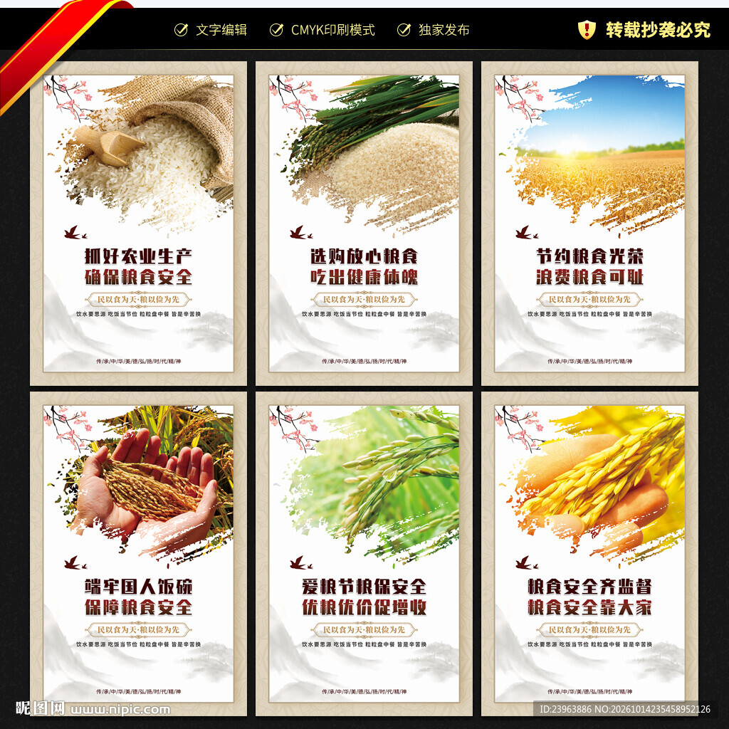 节约粮食展板