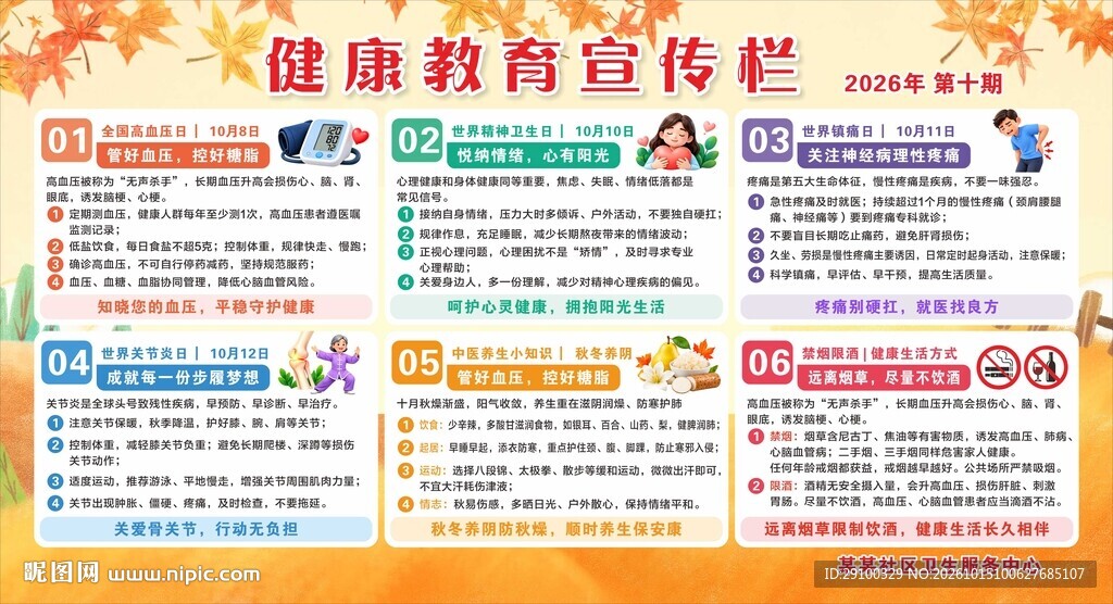 秋季健康教育知识宣传栏图片