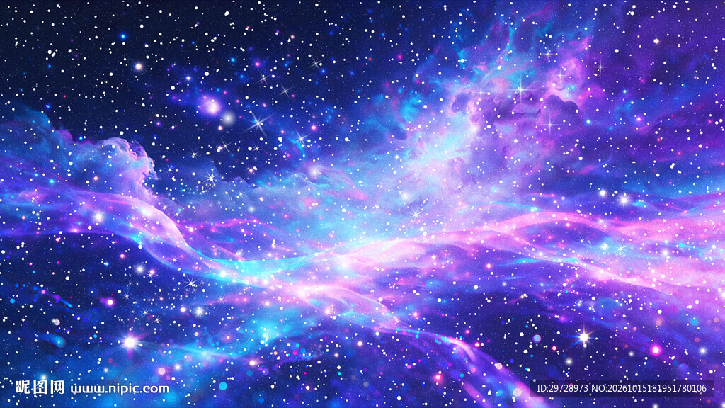 蓝紫色唯美高清星空背景