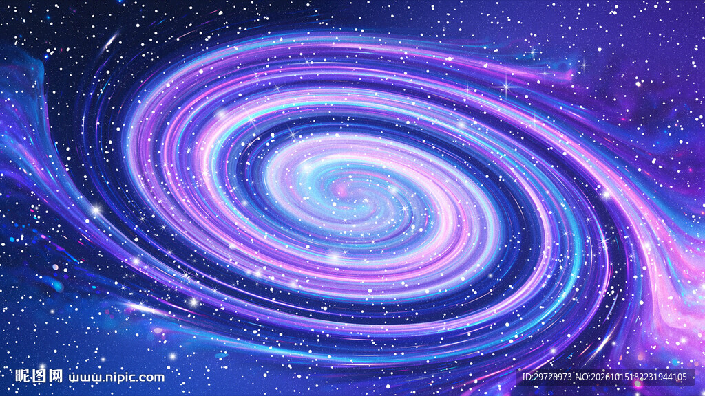 蓝紫色唯美旋涡宇宙星空背景