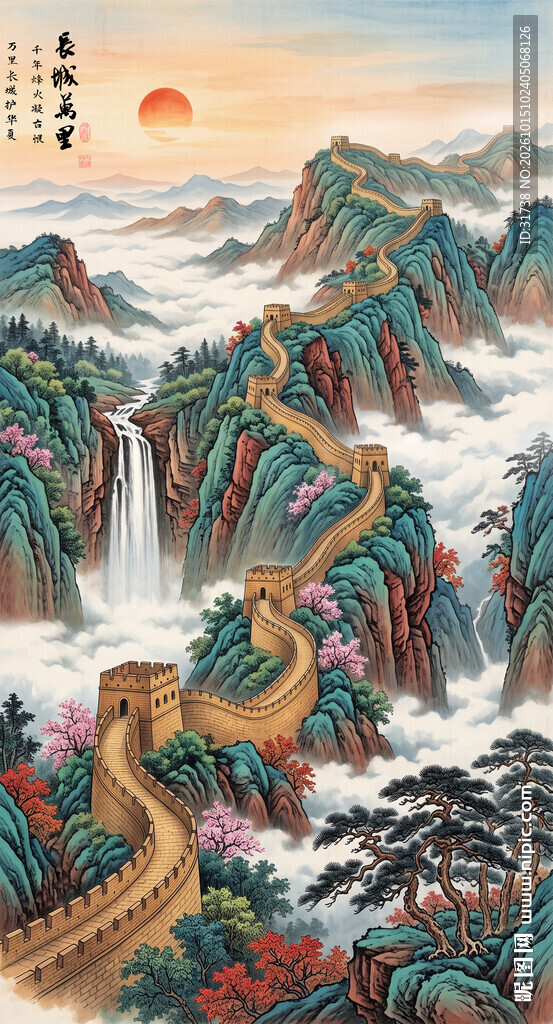 高清国画长城