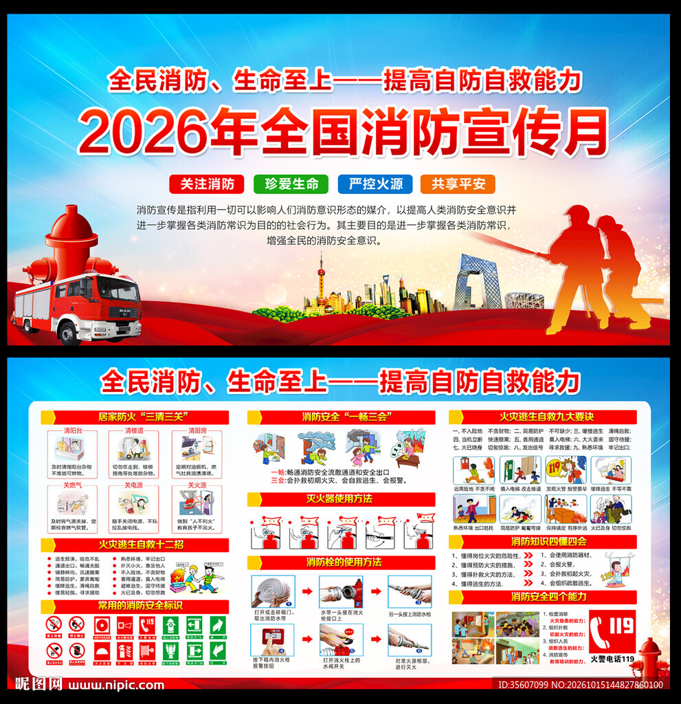 2026消防月展板