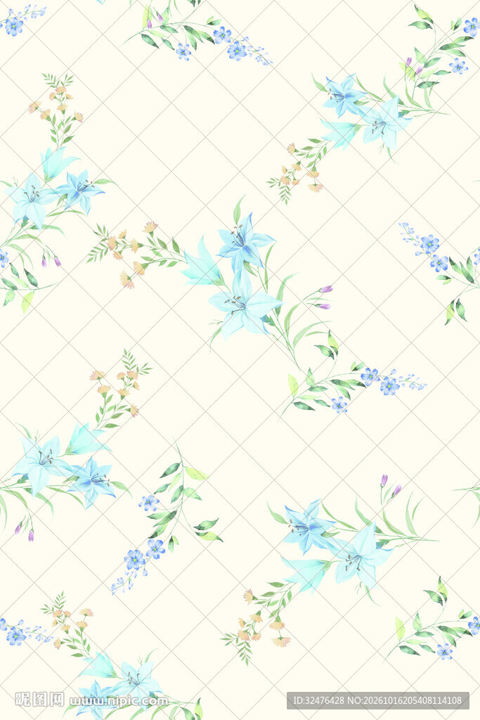 淡彩清新碎花底纹