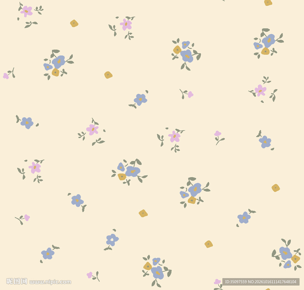 浅底小碎花无缝印花图案