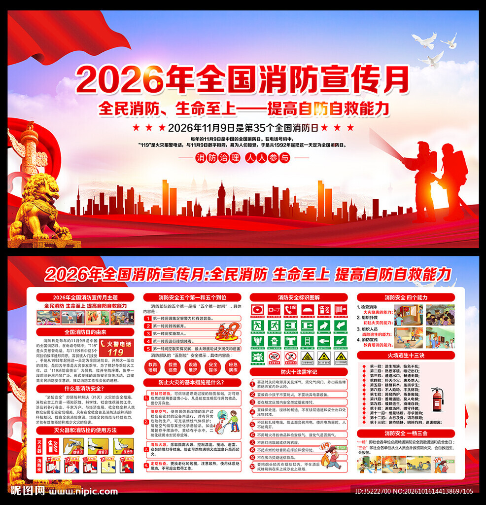 全国消防宣传月展板