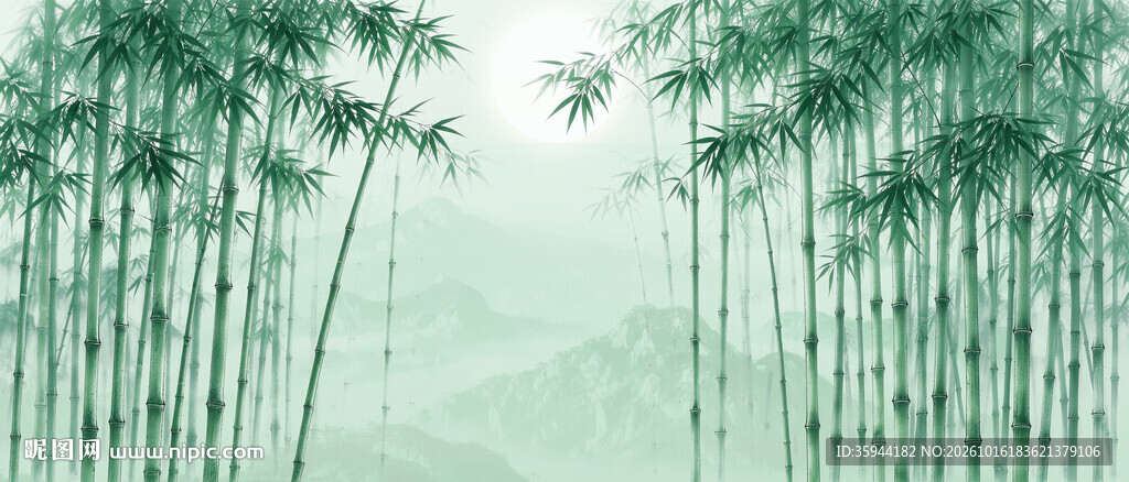 新中式竹子画