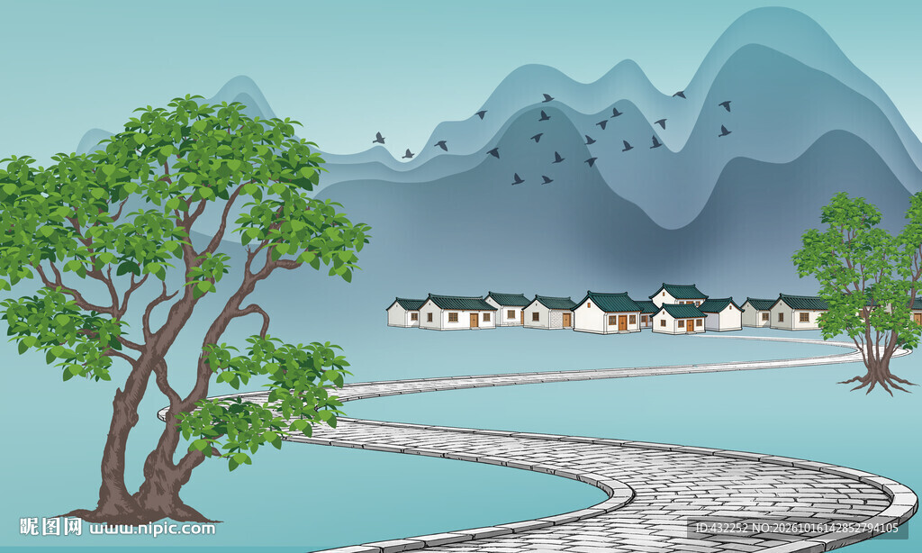 乡村山水田园风光