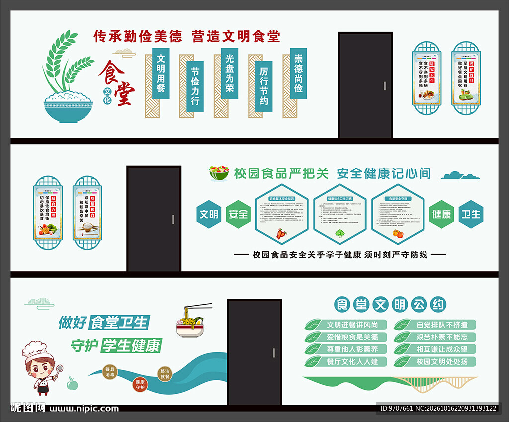 学校食堂文化墙