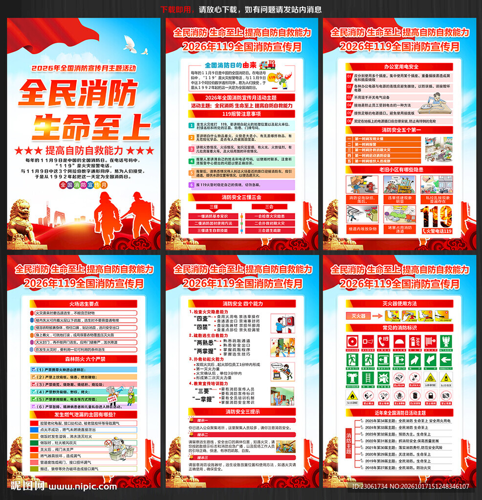 2026消防安全月展板