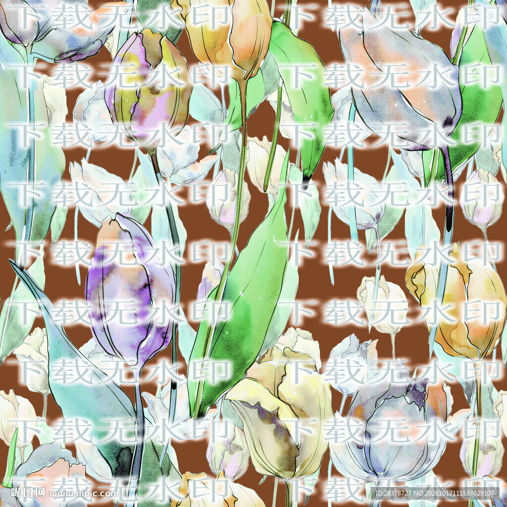 水彩花卉创意纹理