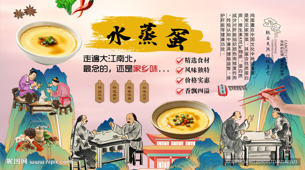 水蒸蛋背景墙