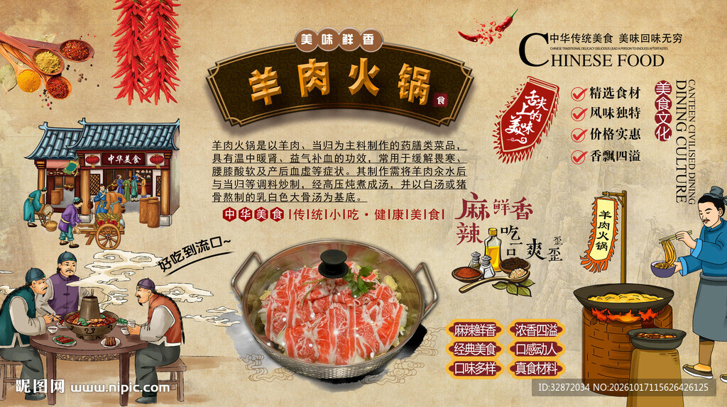 羊肉火锅背景墙