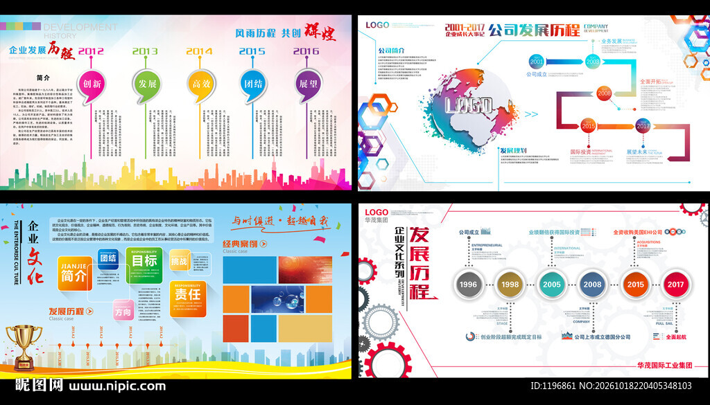 商务数据信息图表展板企业合集